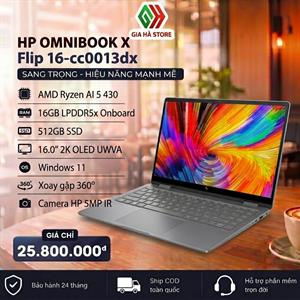 Laptop HP OmniBook X Flip 16-cc0013dx AMD Ryzen AI 5 430 / RAM 16GB LPDDR5x / SSD 512GB / Màn 16.0