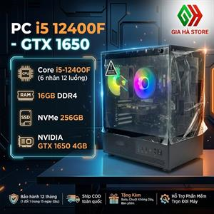 PC Gia Hà Gaming Intel Core i5-12400F / GTX 1650 4GB – Hiệu năng mạnh mẽ, chiến mượt game và đồ họa tầm trung