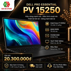 Dell Pro Essential PV 15250 sắc đen huyền bí – Khẳng định phong cách chuyên nghiệp và đẳng cấp hiện đại