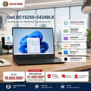 Dell DC15250-5434BLK | Laptop Carbon Black Cao Cấp - Tiện Lợi, Sẵn Sàng Sử Dụng