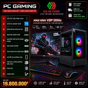 Thùng PC i5 14400F | RTX 3050 8GB | Vỏ bể cá lung linh | Chơi game, làm việc cực mượt